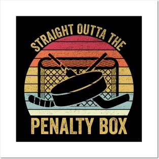 Straight Outta The Penalty Box Funny Ice Hockey Posters and Art